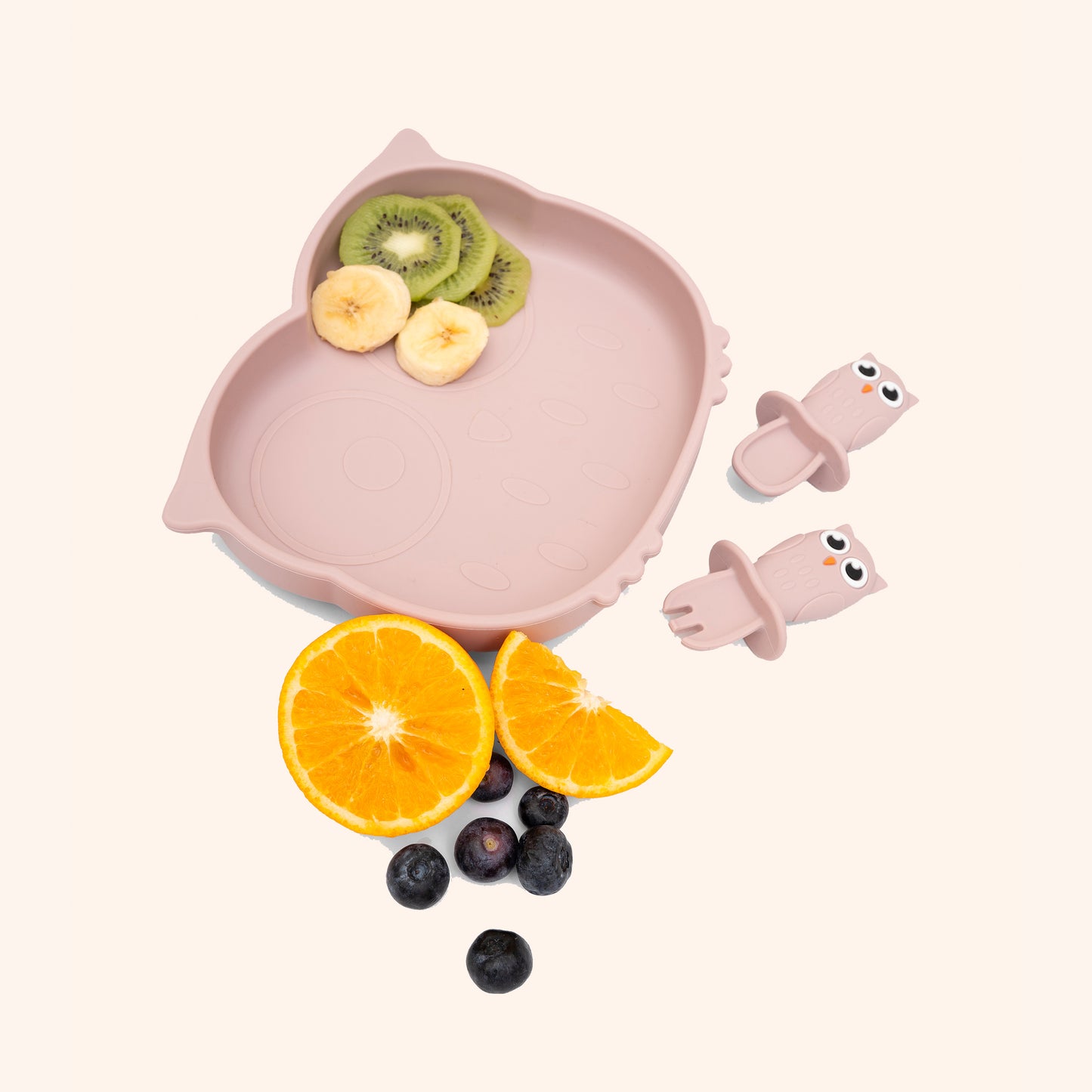 Cute Hooty the Owl Design Silicone Feeding Set