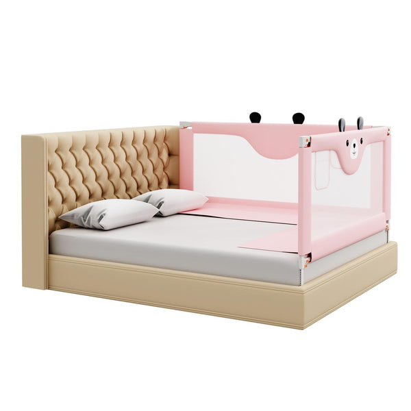 Kids Station™ Two Sides Pink 6'6" x 6'0" Bed Guard Rail