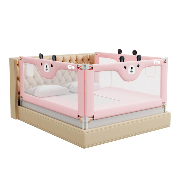 Kids Station™ Three Sides Pink 6'0" x 6'0" Bed Guard Rail