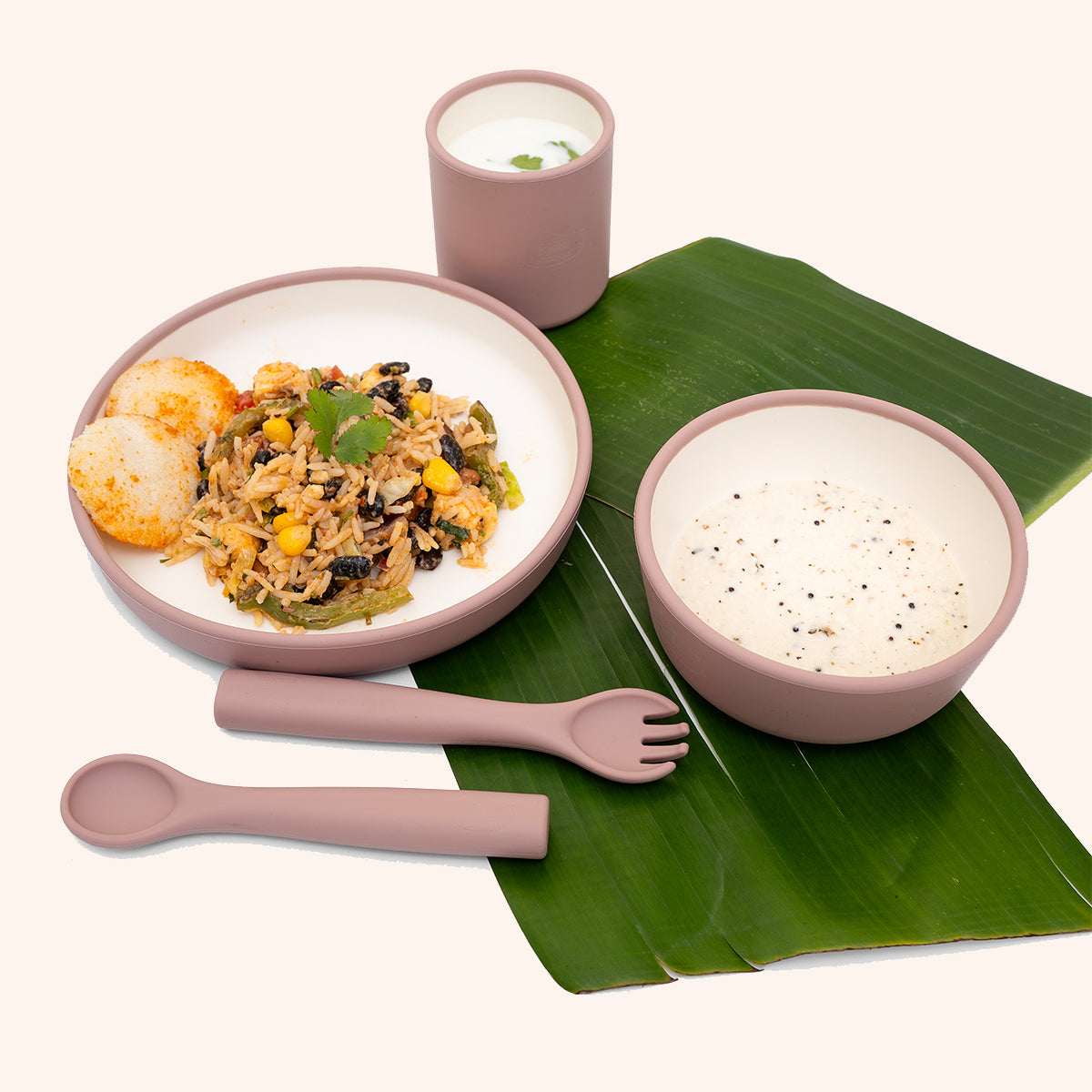 Modern Dual Colour Silicone Feeding Set