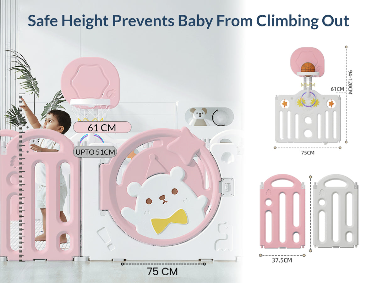 Bear Indoor and Outdoor Activity Play Yard