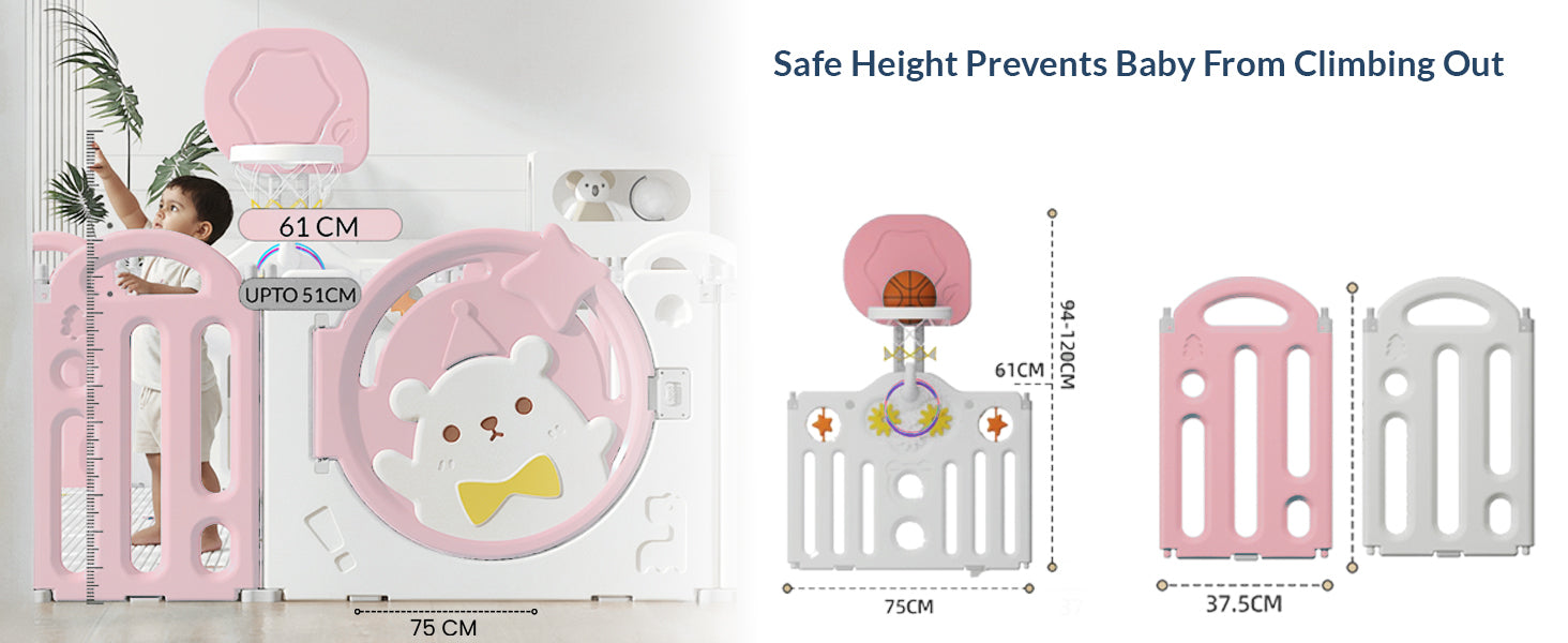 Bear Indoor and Outdoor Activity Play Yard