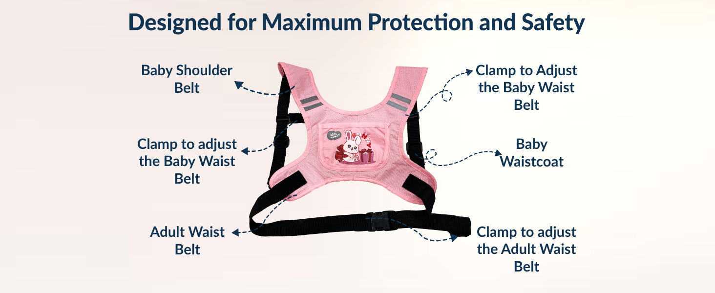 Two-Wheeler Safety Belt for Kids Protection