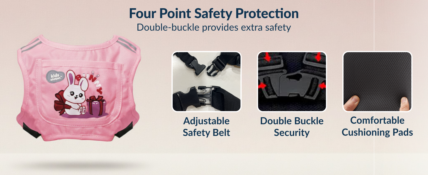 Two-Wheeler Safety Belt for Kids Protection
