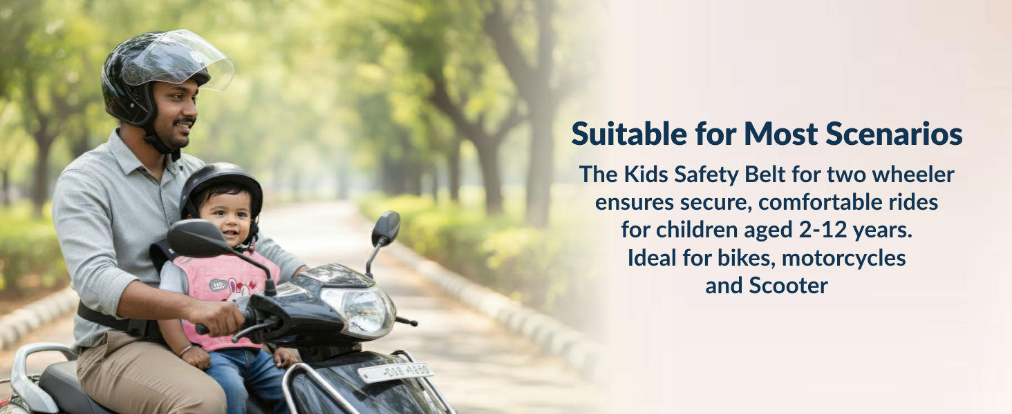 Two-Wheeler Safety Belt for Kids Protection