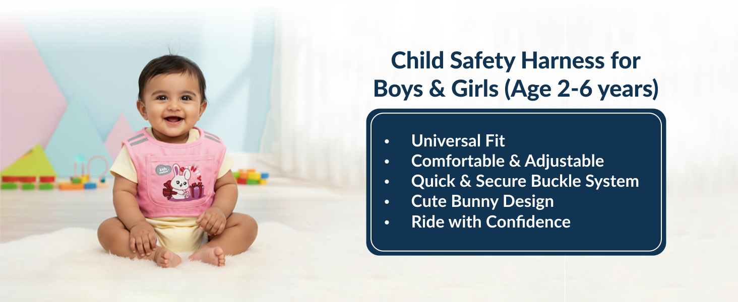 Two-Wheeler Safety Belt for Kids Protection
