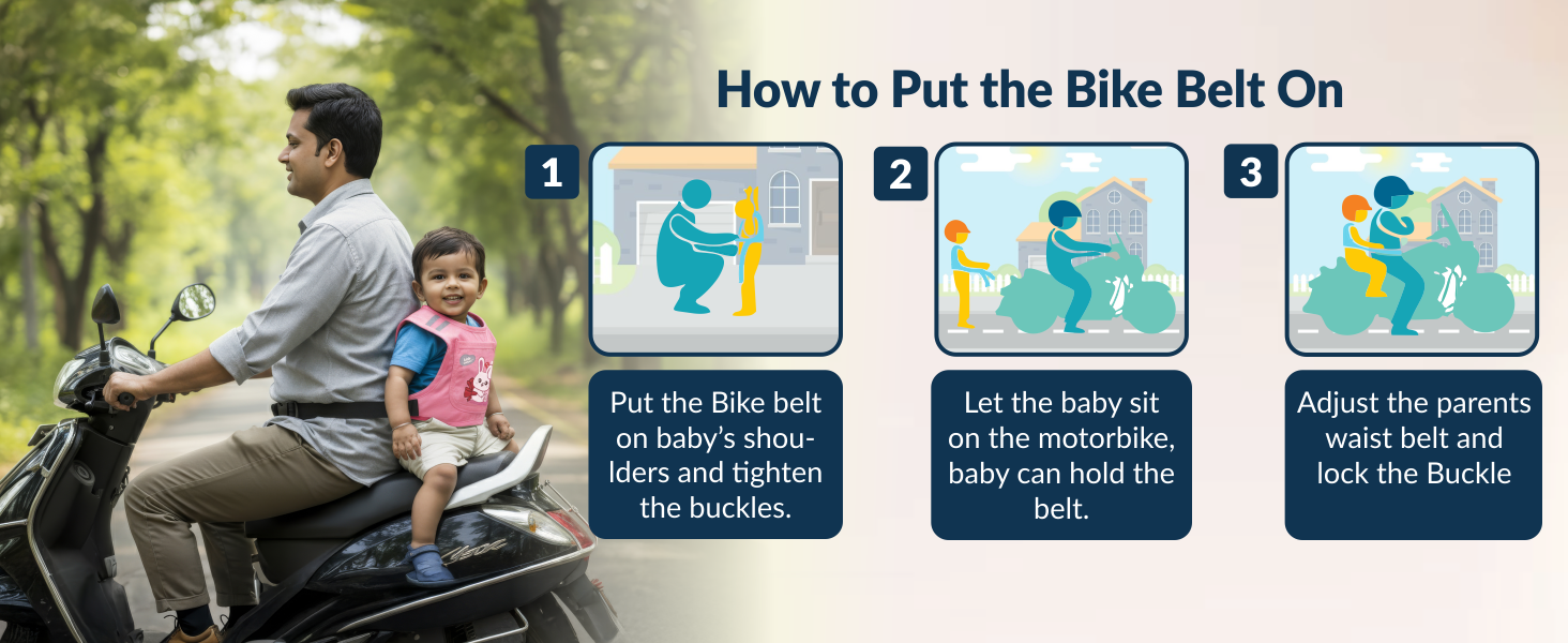 Two-Wheeler Safety Belt for Kids Protection