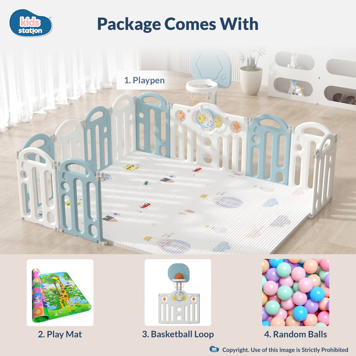 Bear Indoor and Outdoor Activity Play Yard