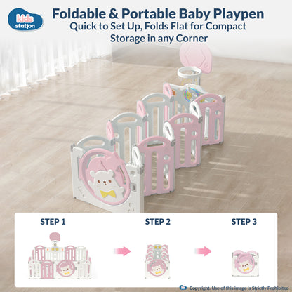 Bear Indoor and Outdoor Activity Play Yard