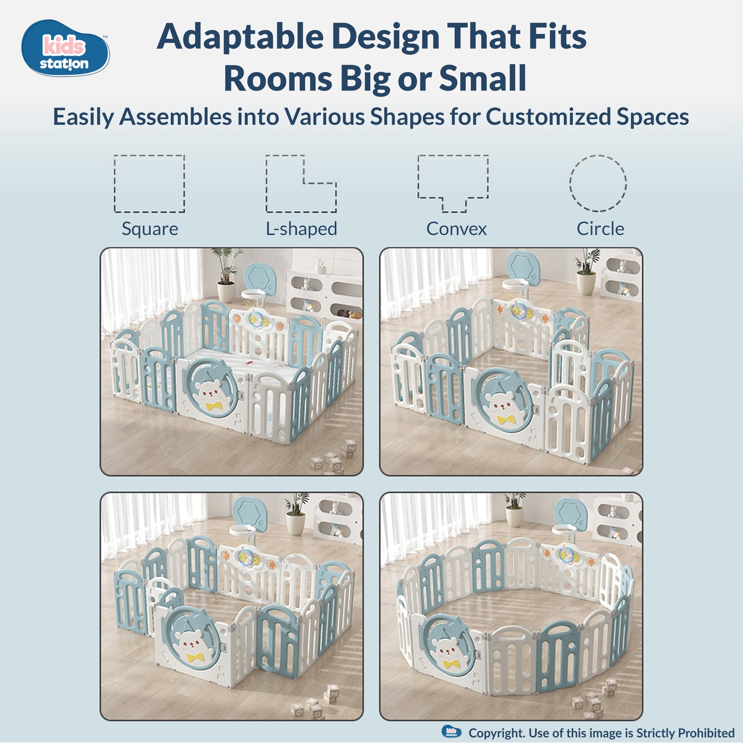 Bear Indoor and Outdoor Activity Play Yard