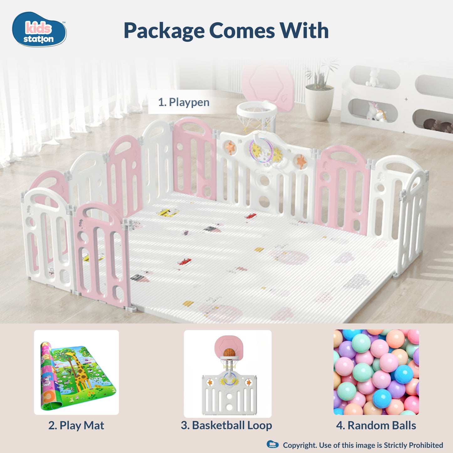 Bear Indoor and Outdoor Activity Play Yard