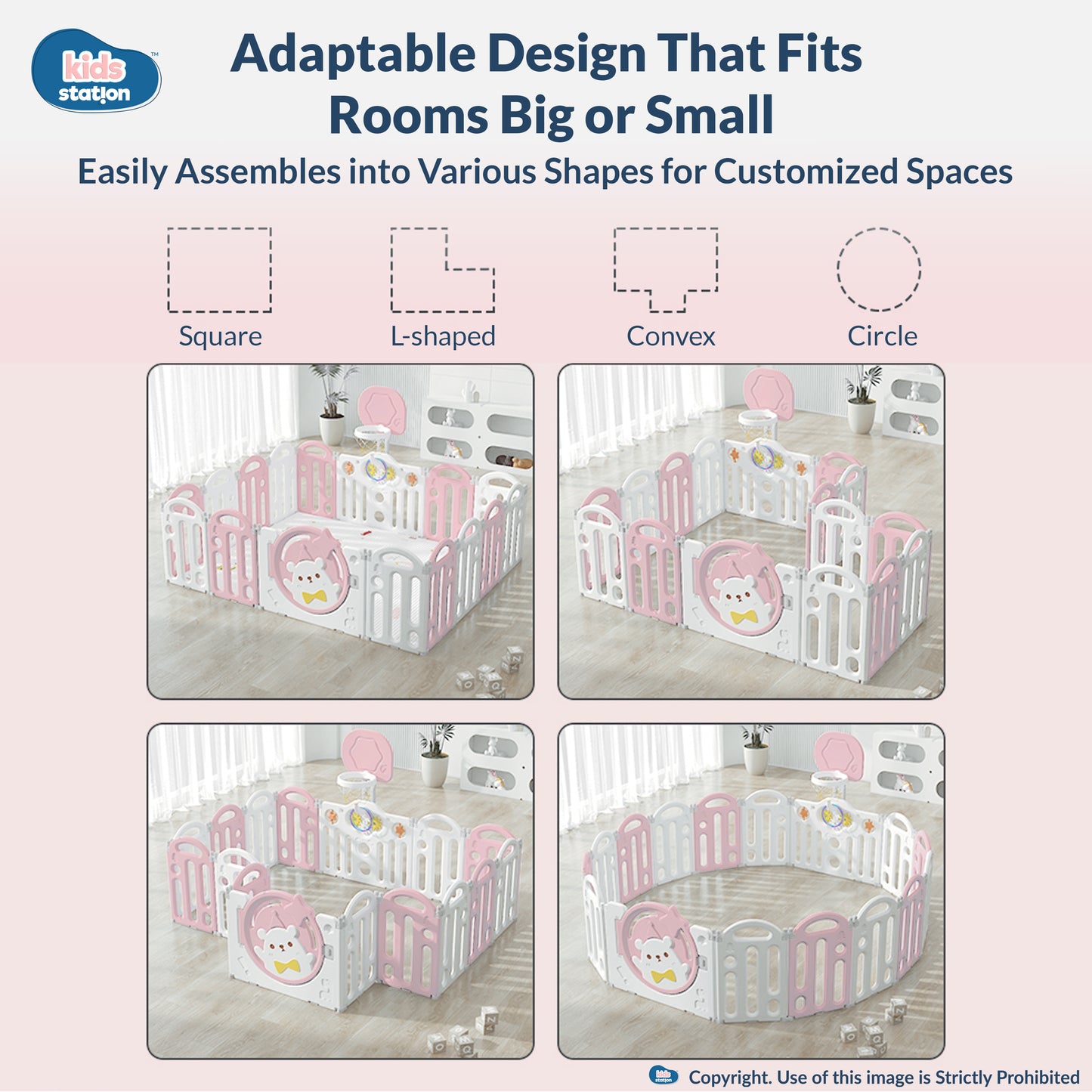 Bear Indoor and Outdoor Activity Play Yard