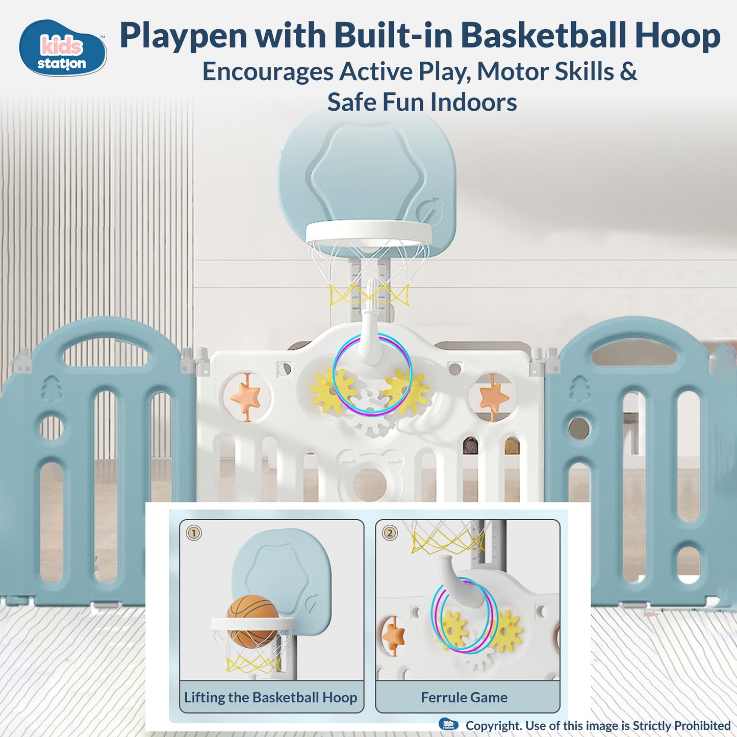 Bear Indoor and Outdoor Activity Play Yard