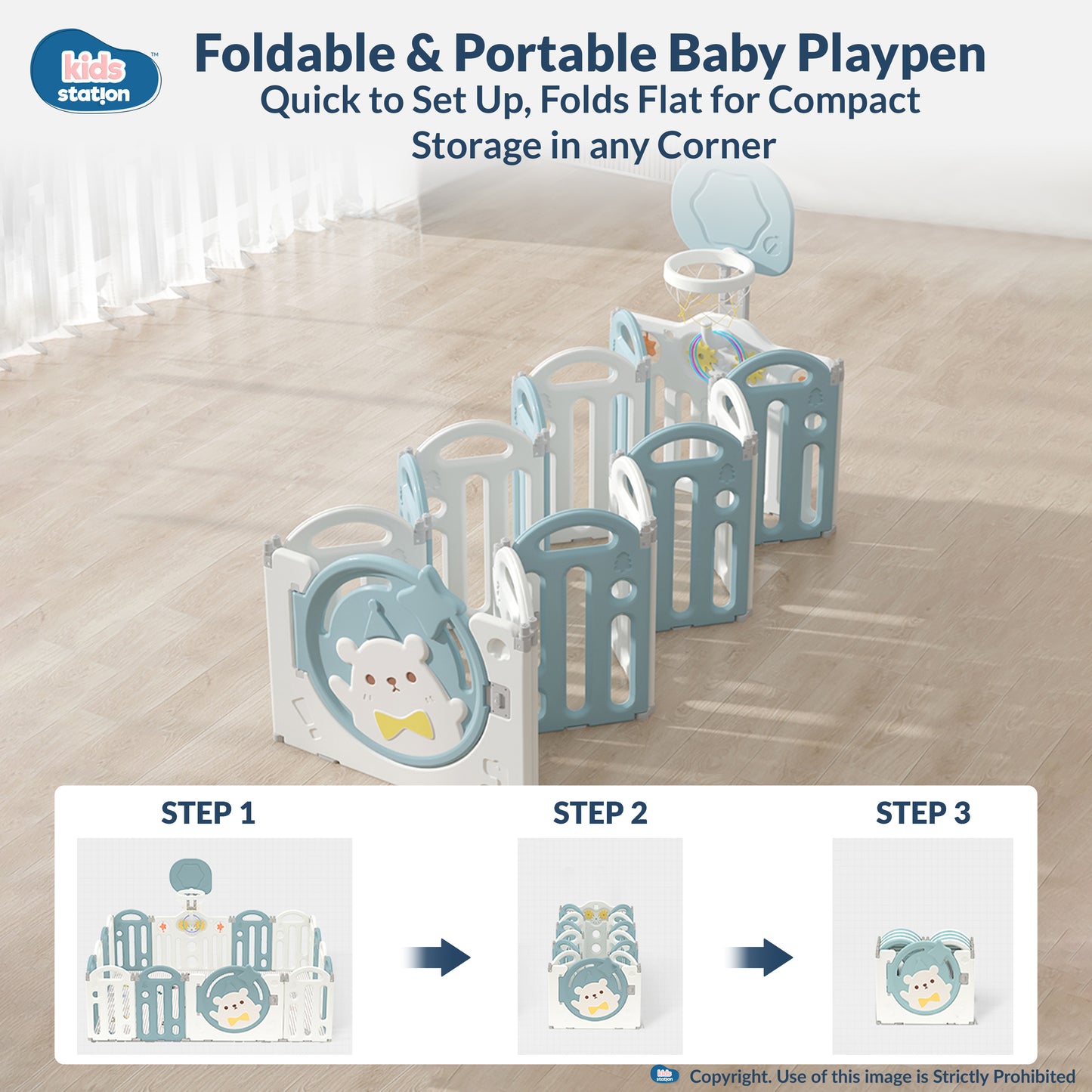 Bear Indoor and Outdoor Activity Play Yard