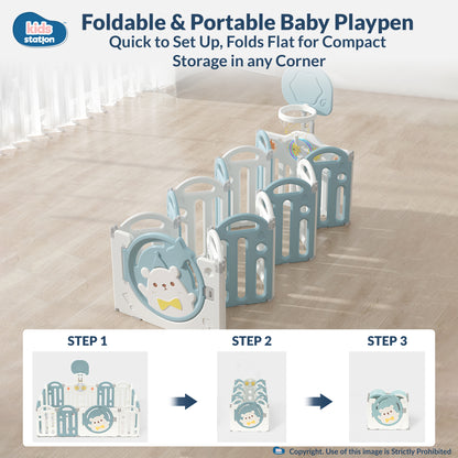 Bear Indoor and Outdoor Activity Play Yard