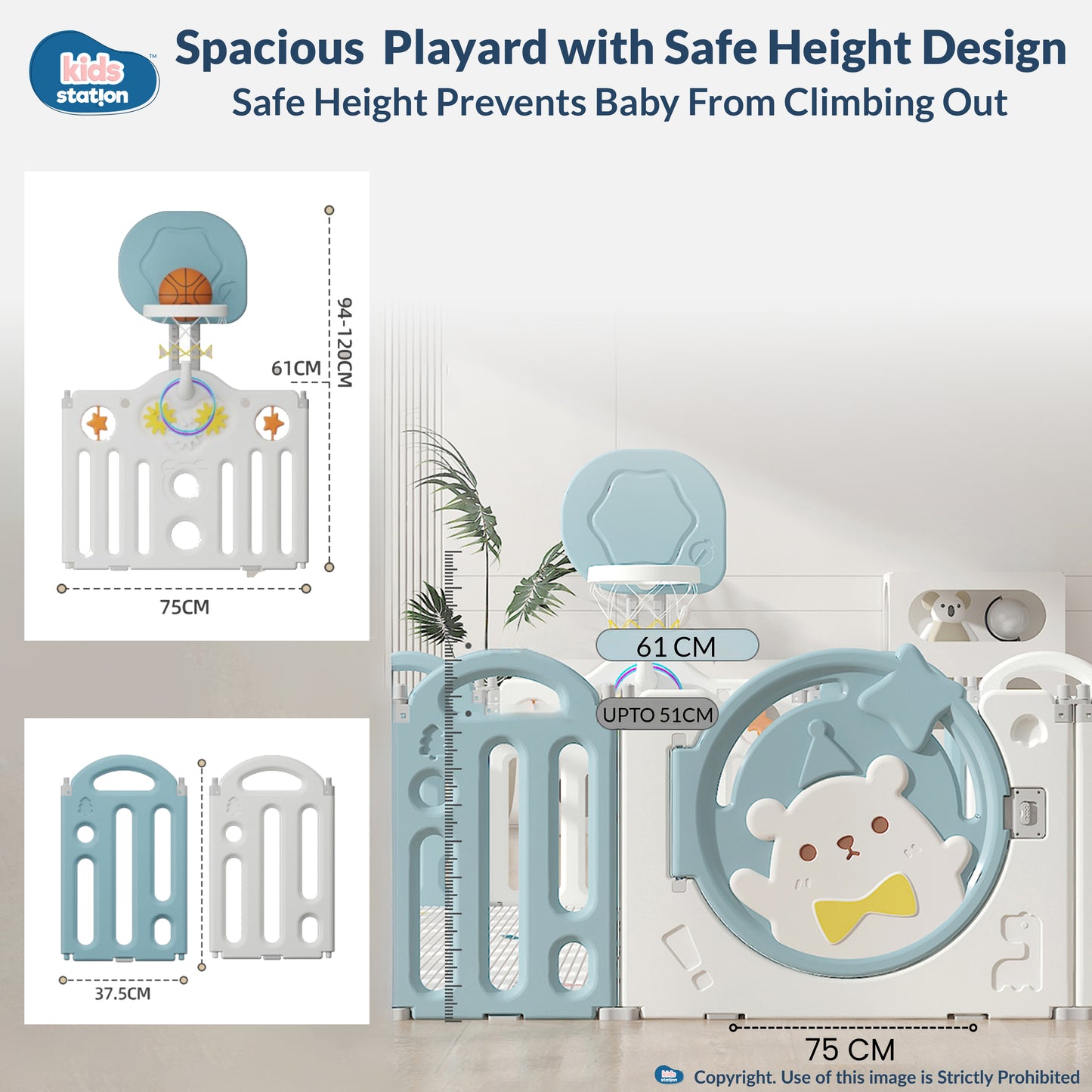 Bear Indoor and Outdoor Activity Play Yard