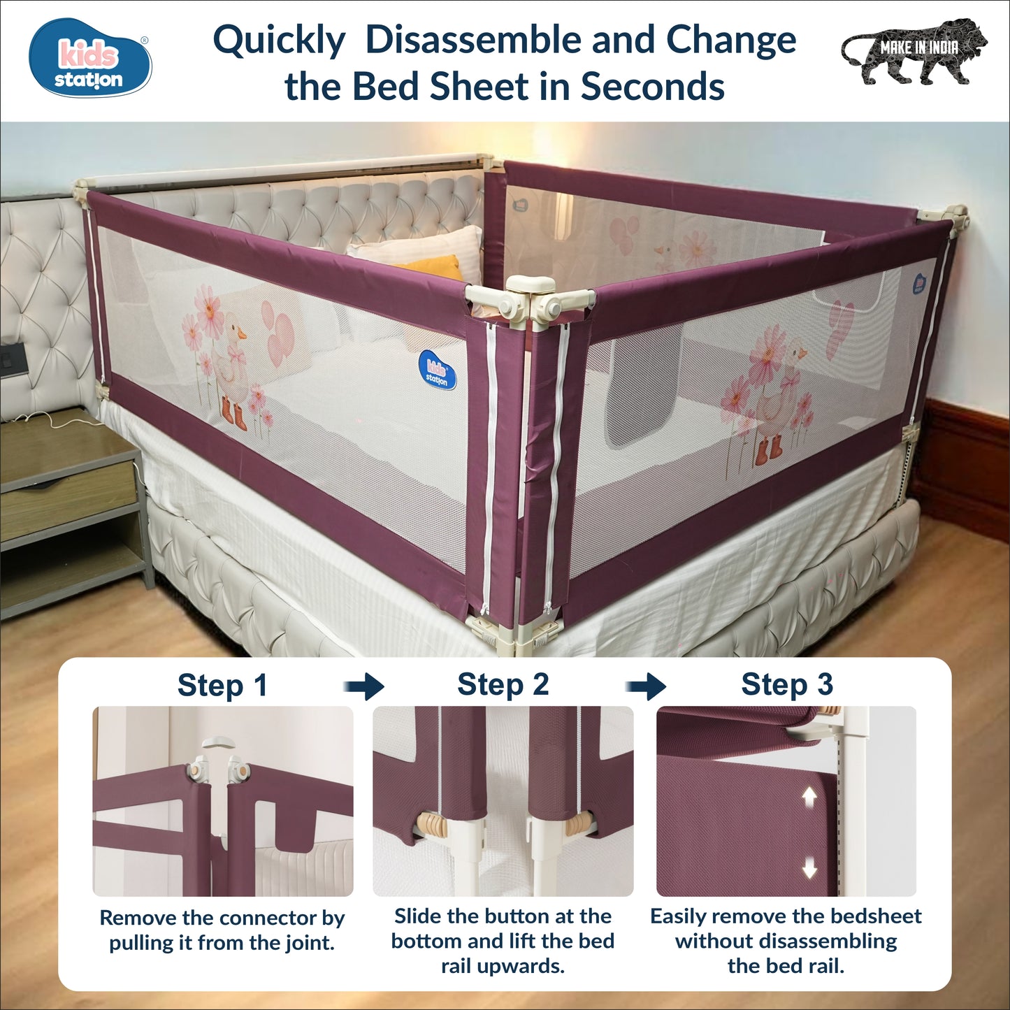 3-Side PREMIUM Bed Rail for New Model