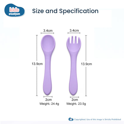 Silicone Spork & Spoon Set – Safe Feeding for Babies