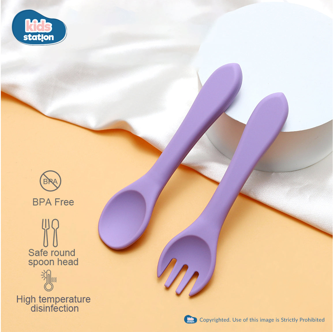 Silicone Spork & Spoon Set – Safe Feeding for Babies