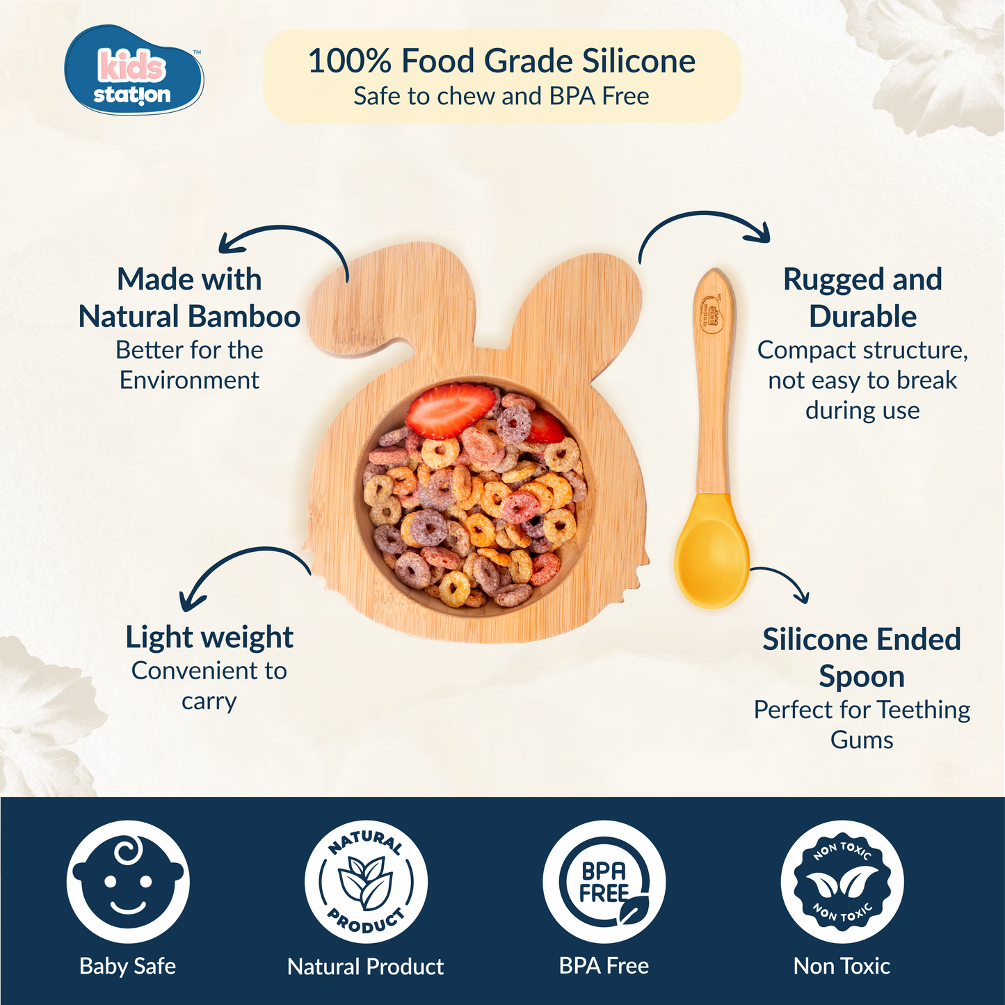 EcoBunny Bamboo Baby Tableware Set for Babies