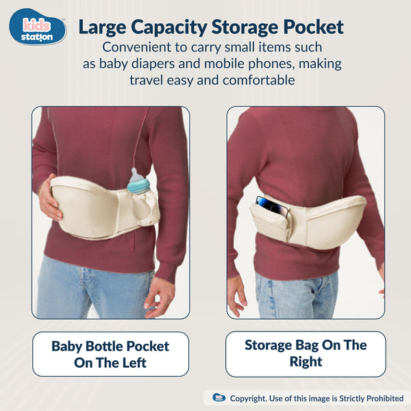 Kids Station Ergonomic Happy Strap Baby Carrier – 4 Carry Positions, Soft Cotton, Adjustable for Indian Weather