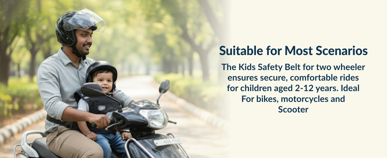 Two-Wheeler Safety Belt for Kids Protection
