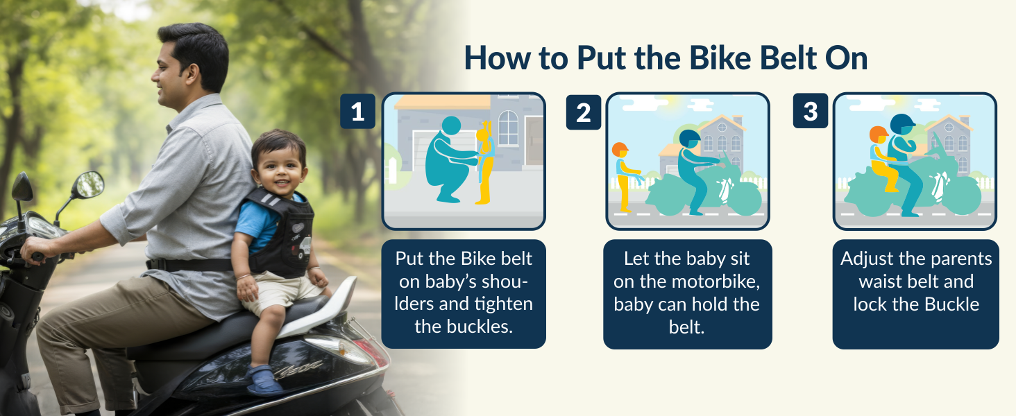 Two-Wheeler Safety Belt for Kids Protection