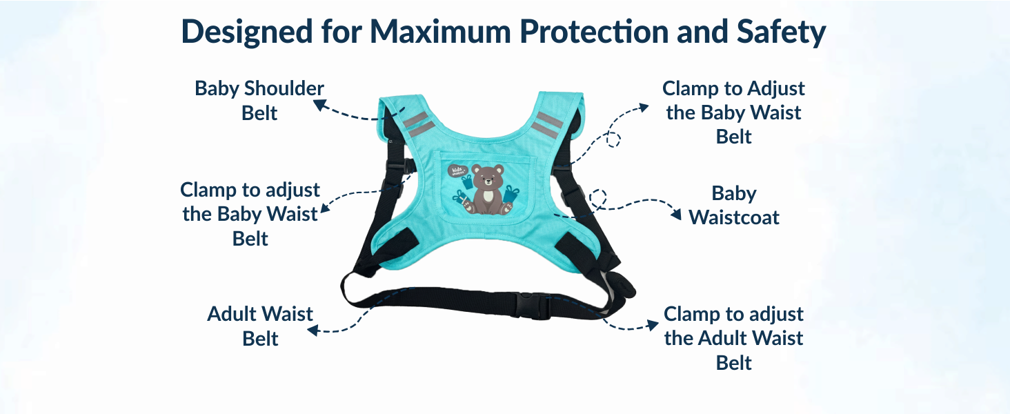 Two-Wheeler Safety Belt for Kids Protection