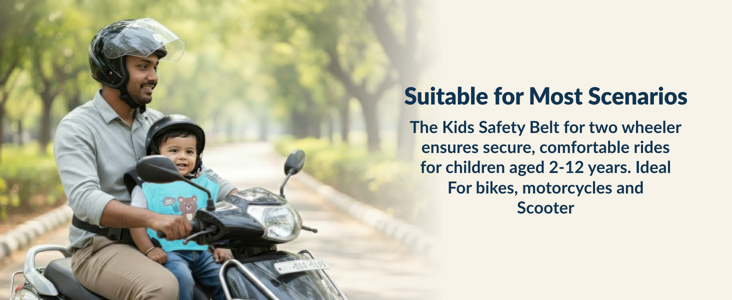 Two-Wheeler Safety Belt for Kids Protection