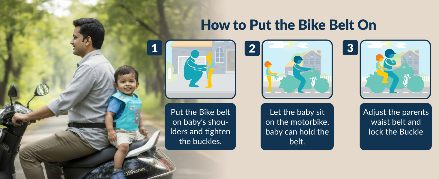 Two-Wheeler Safety Belt for Kids Protection