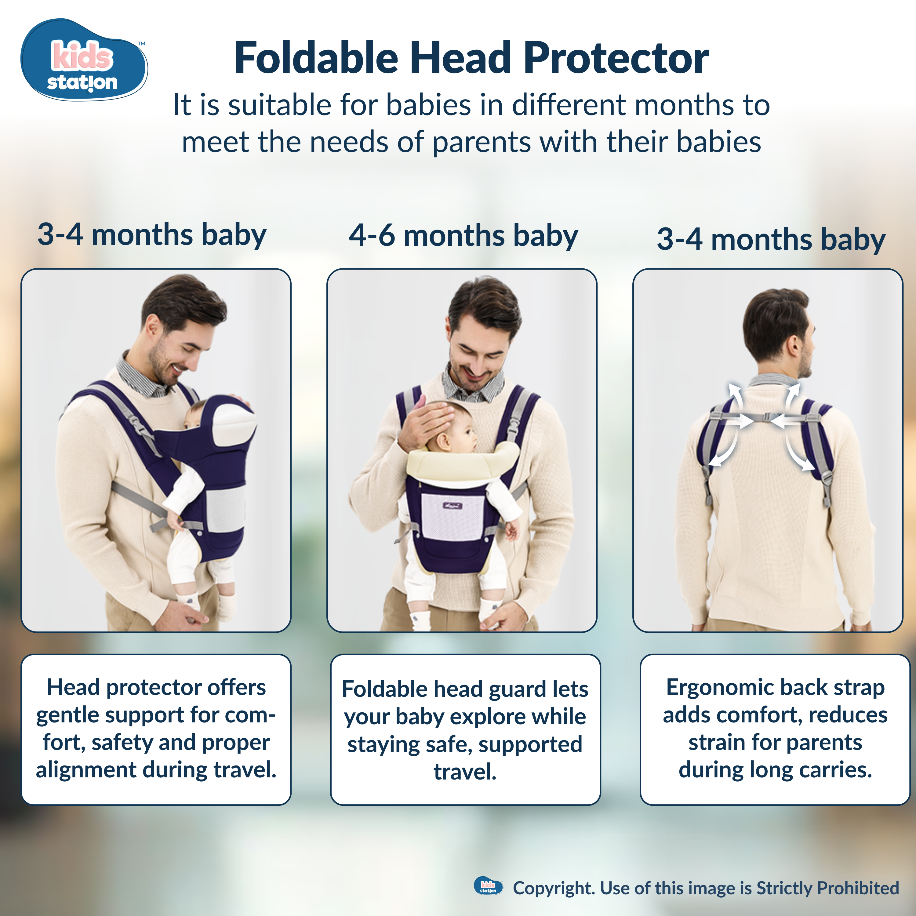 Kids Station Cuddle Time Baby Carrier – 6-in-1 Cotton Carrier for New-born to Toddler, Patented & Adjustable