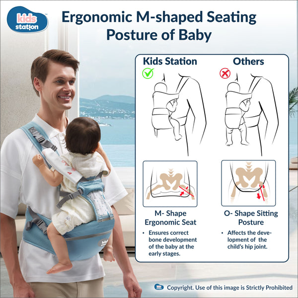 Kids Station Ergo Baby 4-in-1 Cotton Baby Carrier for New-born to Toddler