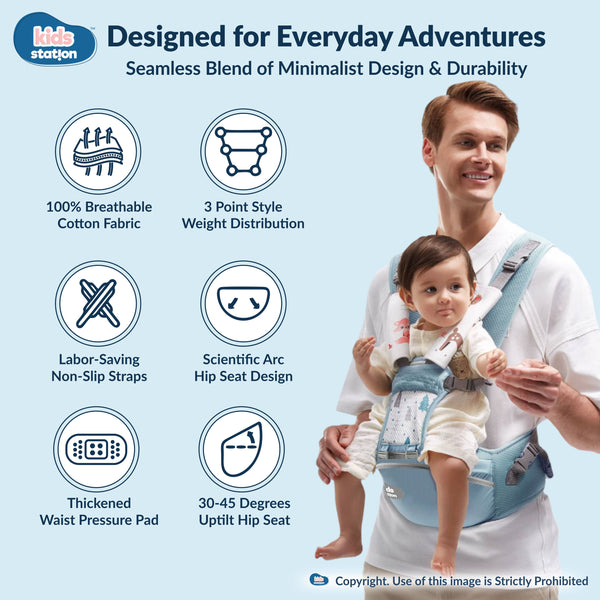 Kids Station Ergo Baby 4-in-1 Cotton Baby Carrier for New-born to Toddler