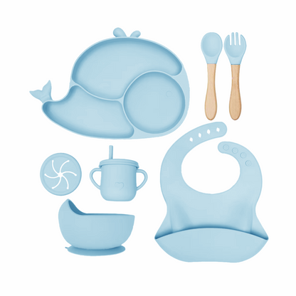 8-in-1 Whale Silicone Feeding Set for Babies