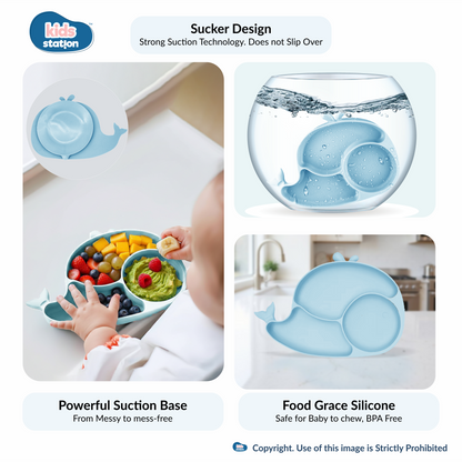 8-in-1 Whale Silicone Feeding Set for Babies