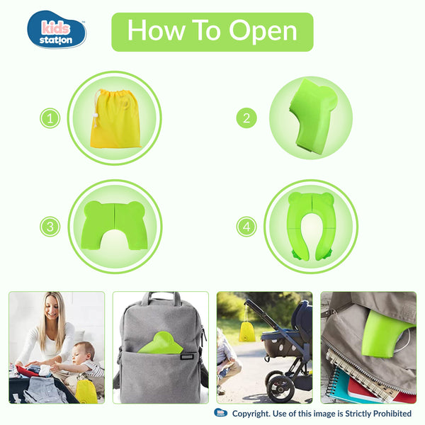 Kids Station Foldable Frog-Shaped Potty Seat – Cute, Comfortable & Safe for Toddlers