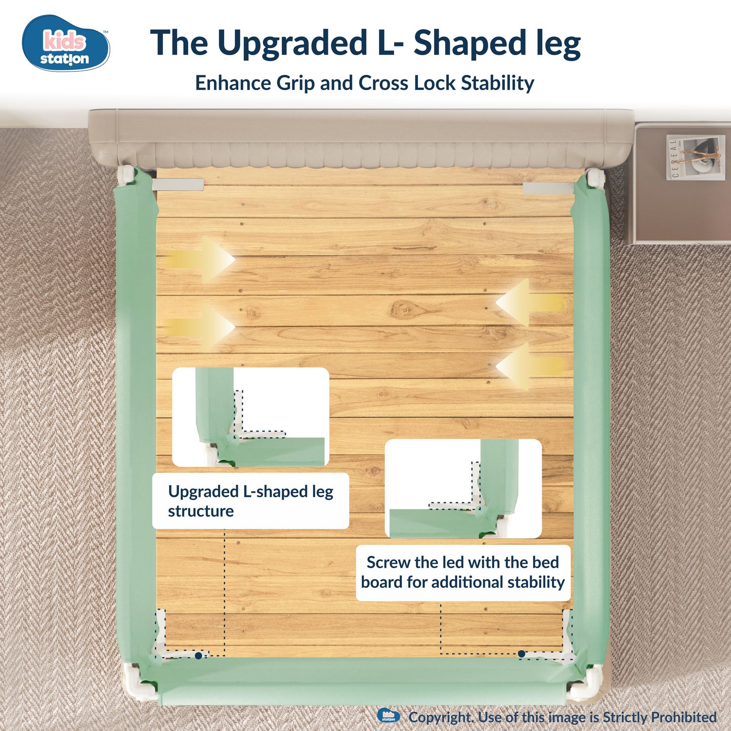 3-Side Foldable New Model Baby Bed Rail Guard