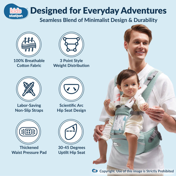 Kids Station Ergo Baby 4-in-1 Cotton Baby Carrier for New-born to Toddler