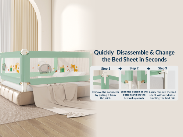 3-Side Foldable New Model Baby Bed Rail Guard