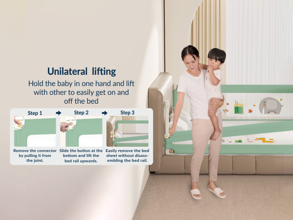 3-Side Foldable New Model Baby Bed Rail Guard
