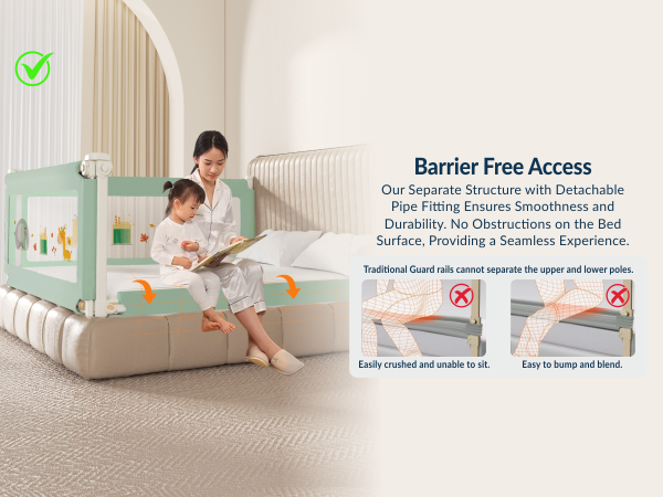 3-Side Foldable New Model Baby Bed Rail Guard