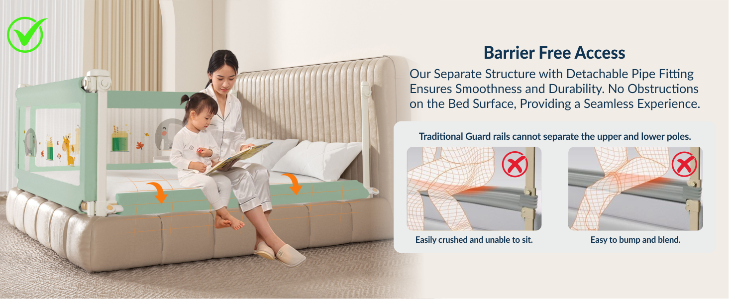 3-Side Foldable New Model Baby Bed Rail Guard