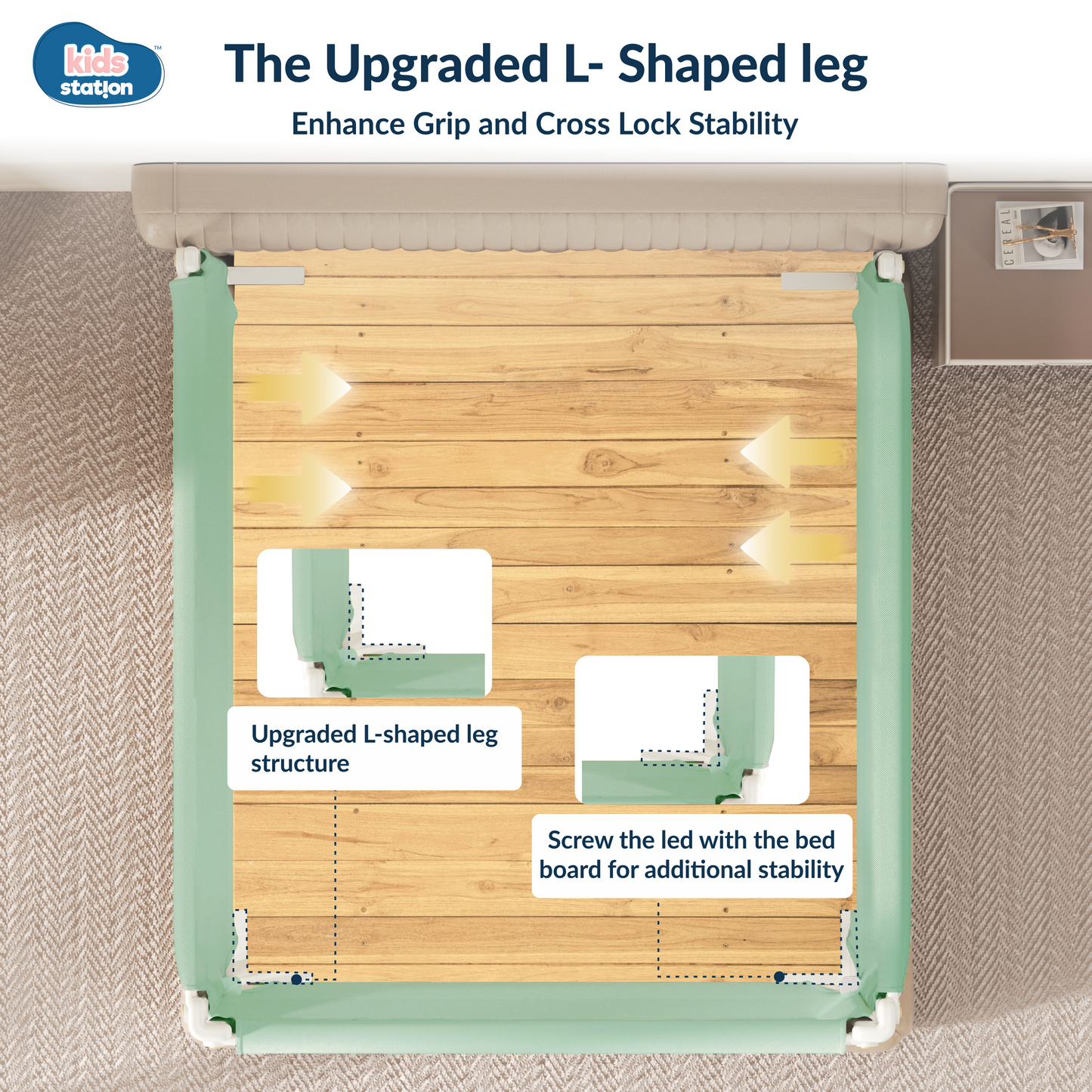 3-Side Foldable New Model Baby Bed Rail Guard