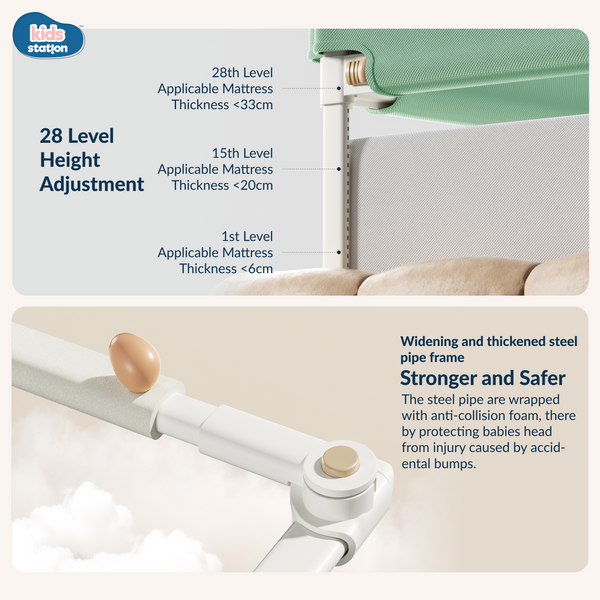 Kids Station 1-Side Foldable Baby Bed Rail Guard | Portable, Patented – Made in India