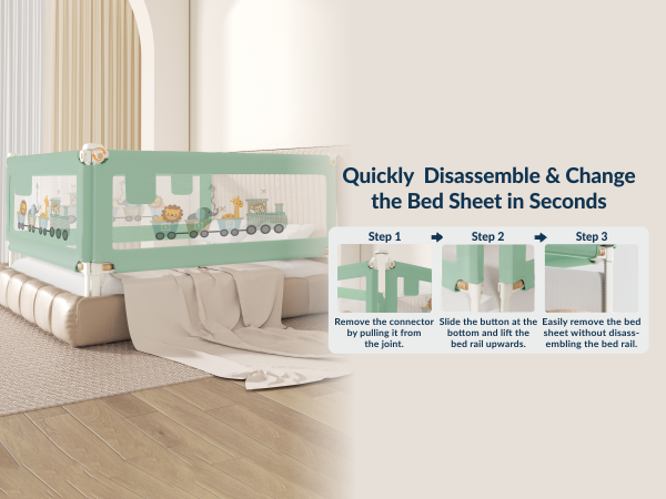 3-Side Foldable New Model Baby Bed Rail Guard