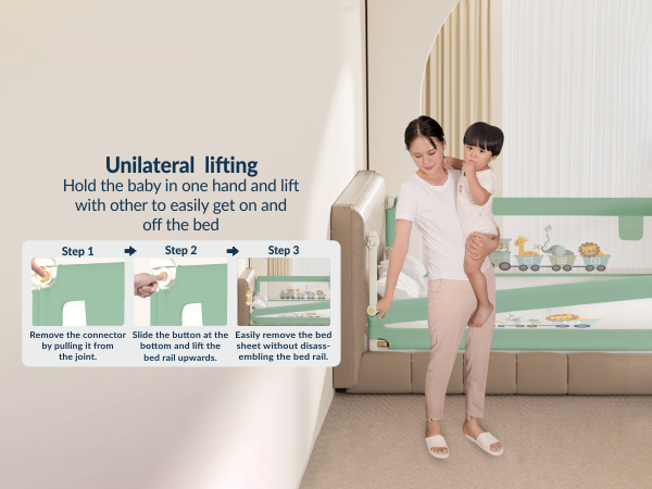 3-Side Foldable New Model Baby Bed Rail Guard