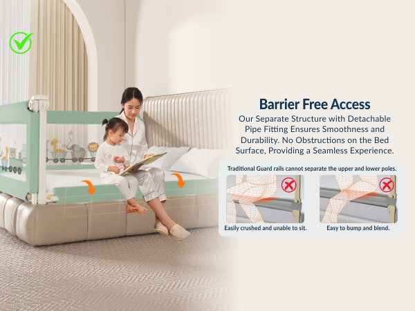 3-Side Foldable New Model Baby Bed Rail Guard