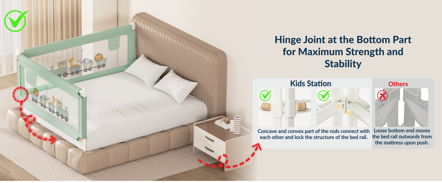 3-Side Foldable New Model Baby Bed Rail Guard