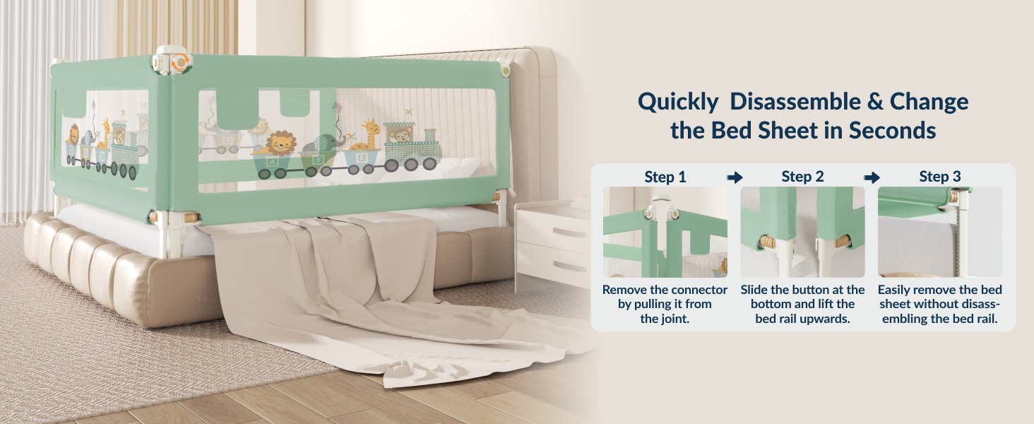 3-Side Foldable New Model Baby Bed Rail Guard