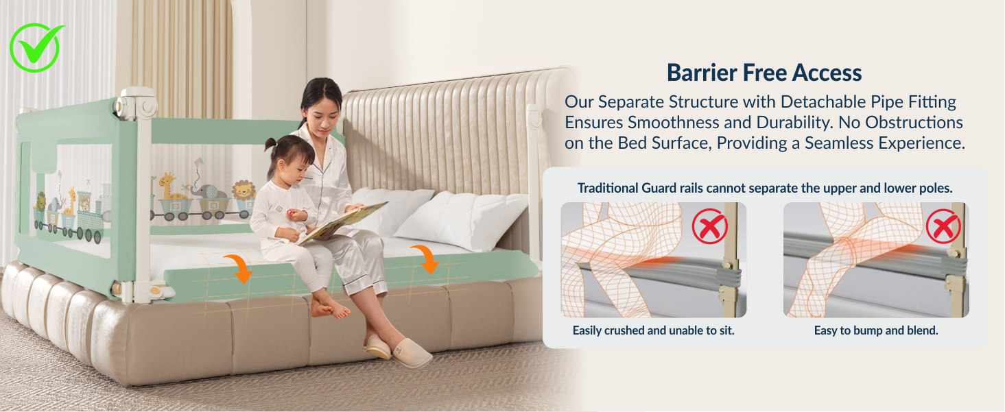 3-Side Foldable New Model Baby Bed Rail Guard